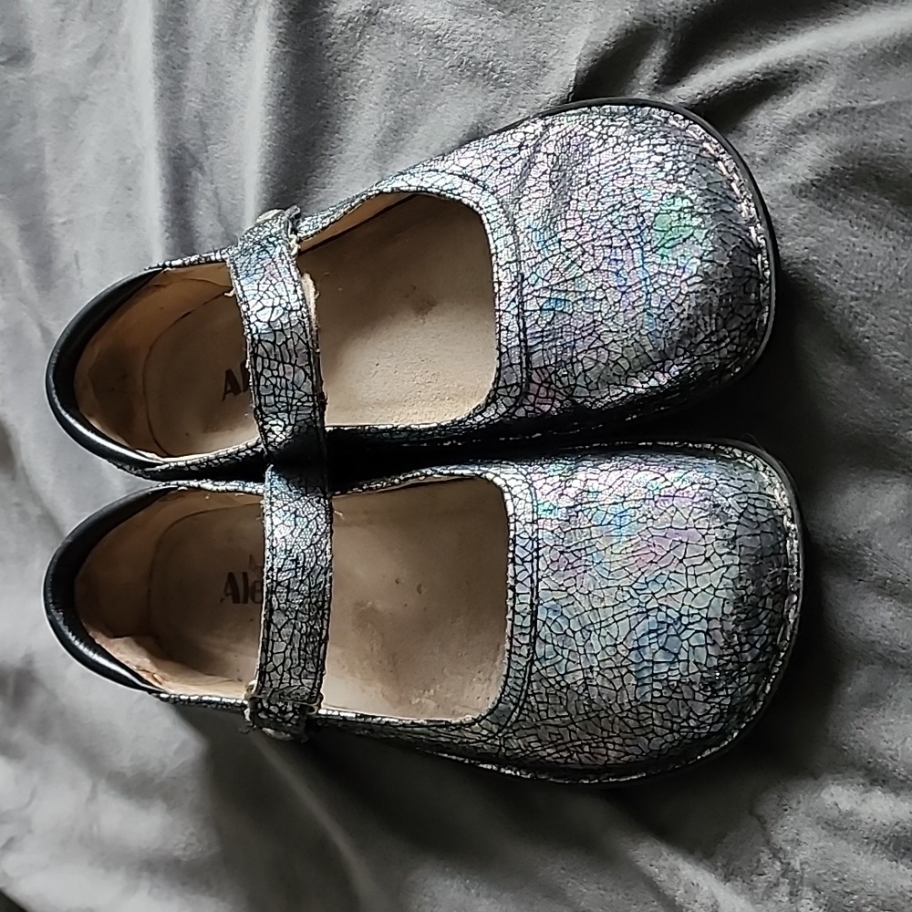 ALEGRIA BELLE 752 Opal Crackle Mary Jane Leather US 9-9.5 39 Rainbow